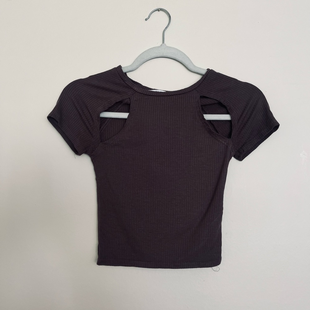 Brown Crop Top Tee